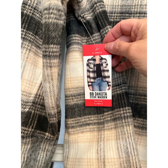 BB Dakota by Steve Madden Women's Boxy Shacket Size XS Shirt Jacket Flannel - Picture 8 of 9